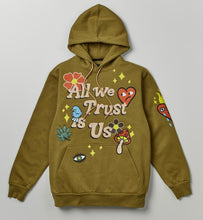 Load image into Gallery viewer, REA| Olive “ All we trust” Hoodie