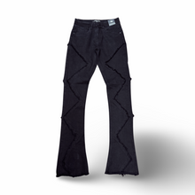 Load image into Gallery viewer, ARK| Jet Black Zig Zag Jeans(Stacked)