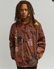 Load image into Gallery viewer, REA| Brown “Gritty Coaches” Jacket