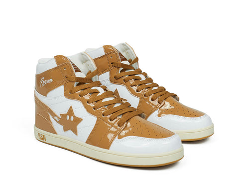 REA| Brown\White “Shooting star” sneakers
