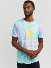 Load image into Gallery viewer, REA| Pink/Blue Tie Dye “Hustler” Tee