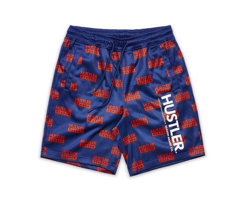 REA| Navy “ Hustler Logo” shorts