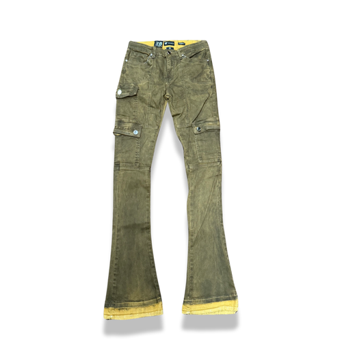 WM| Olive Cargo Jeans(Stacked)