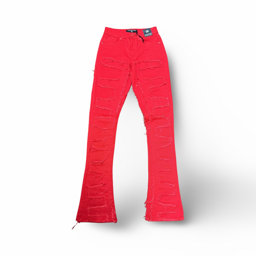 ARK| Red Denim Jeans(Stacked)