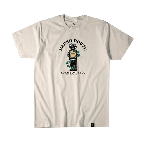 SD| Cream “Paper Route” tee