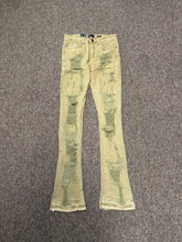 Load image into Gallery viewer, WM| Khaki Rip Denim jeans(Stacked)