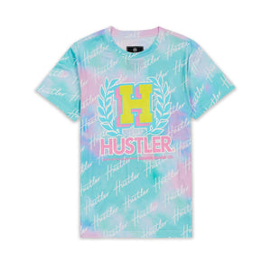 REA| Pink/Blue Tie Dye “Hustler” Tee