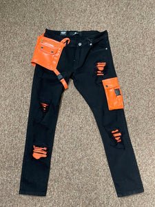 FCS| Black/Orange cargo pants