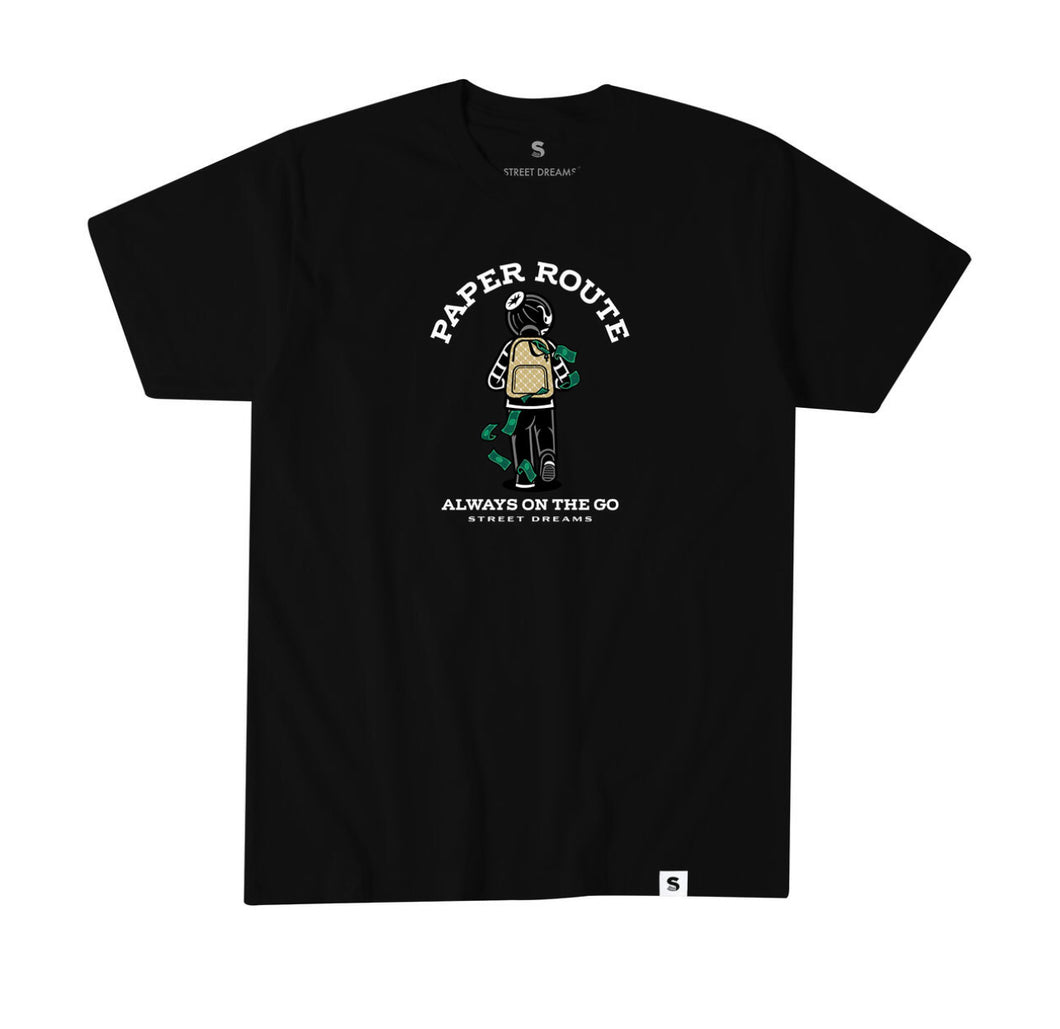 SD| Black “ Paper Route” tee