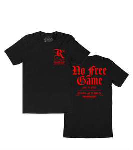 R&R| Black/Red “No free game” tee