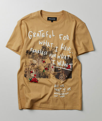 REA| Tan “Grateful roses” tee