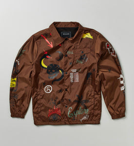 REA| Brown “Gritty Coaches” Jacket