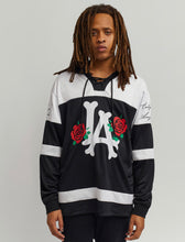 Load image into Gallery viewer, REA| Black/White “LA Crossbone” hockey jersey