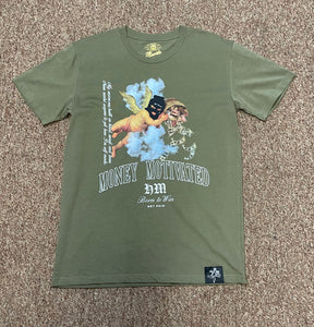 HM| Olive green “Money motivated” tee