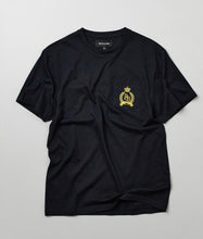 Load image into Gallery viewer, REA| Black “Royal Crest” tee