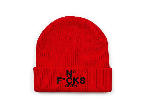 REA| Red “N* F*CKS Given” beanie