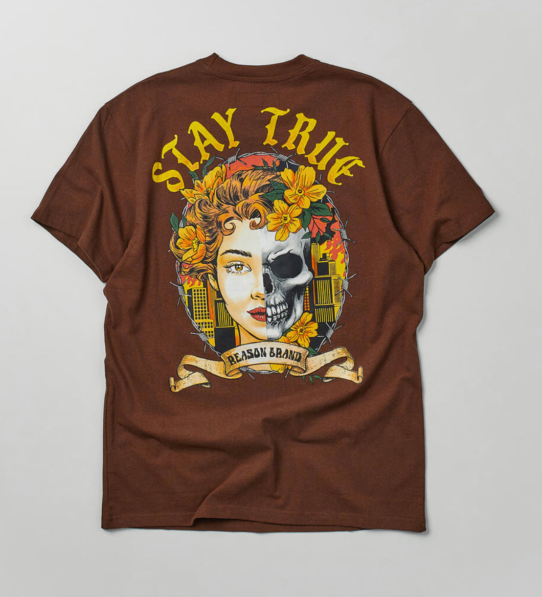 REA| Brown “Stay True” tee