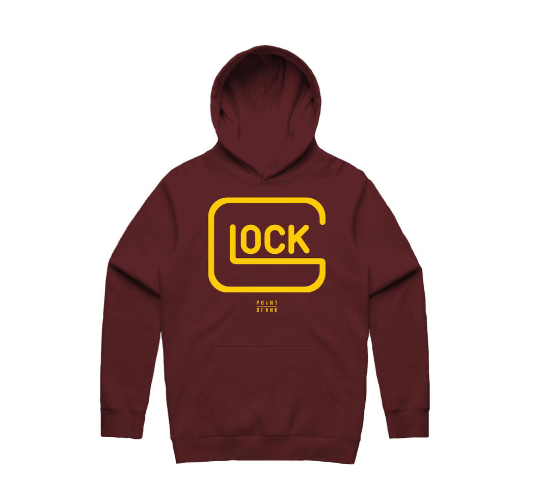 PB| Burgundy/Gold “Glock” Hoodie