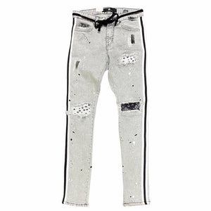 FOC| Bandana Stripe Jeans (White/Black)