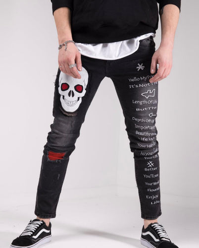 SRN| “Black Skull” Jeans