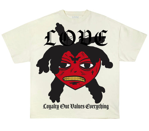 LOVE| “Heart Face” tee(White)
