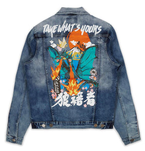 RSN| Flaming Dragon Denim Jacket