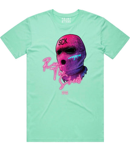 PB| “Run the streets” tee(Aqua)